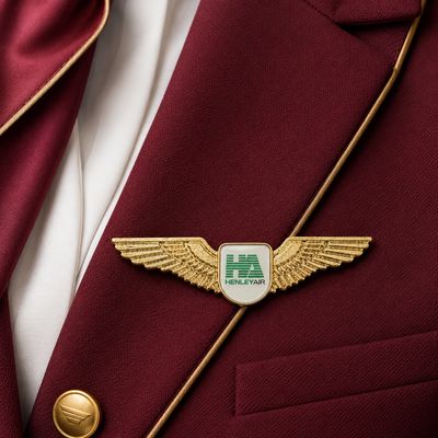 Custom Wing Aviation Lapel Badge – Style 2 (Gold or Silver)