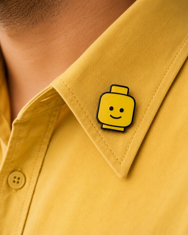 Lego Head Lapel Badge