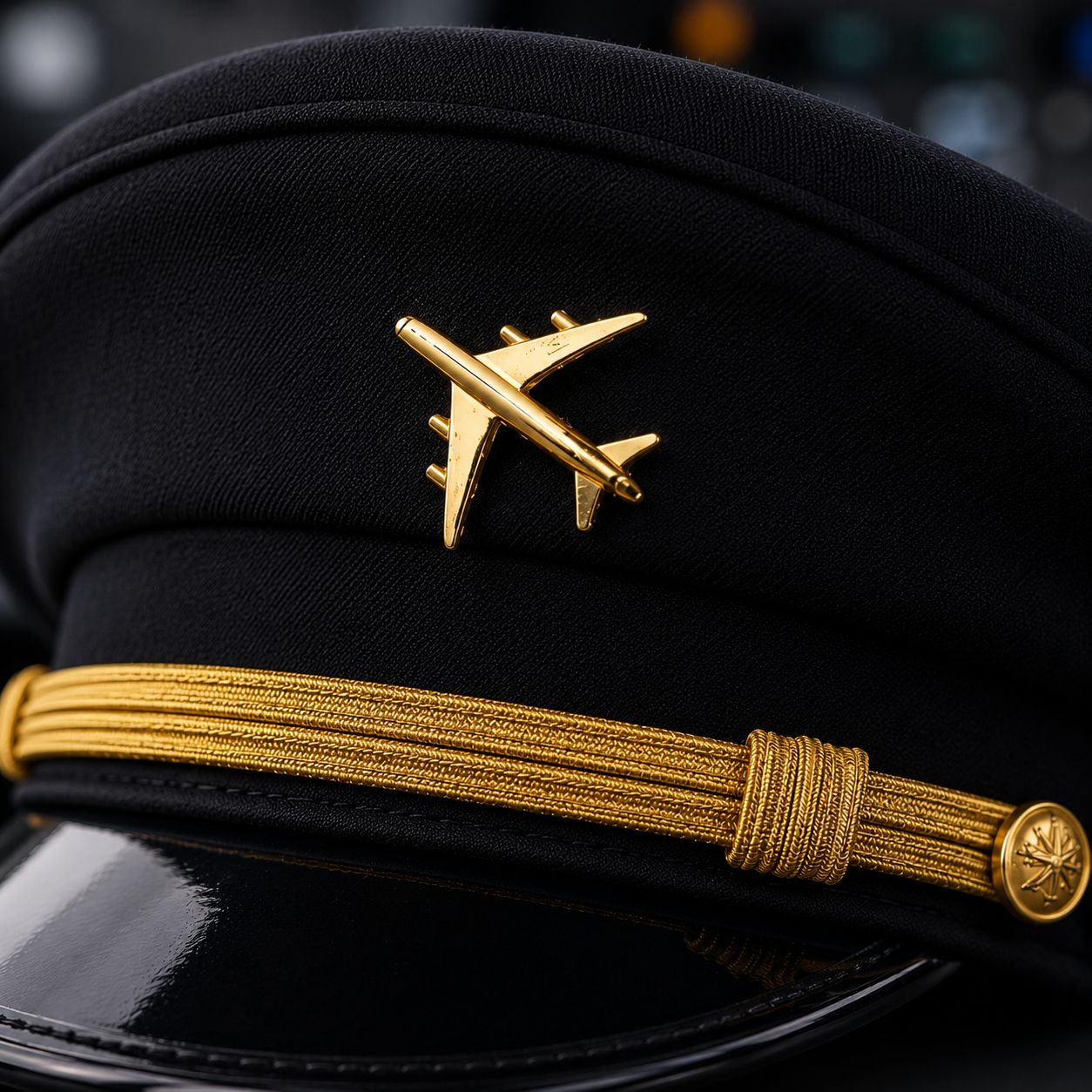 Gold Airplane Lapel Badge