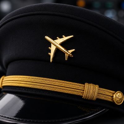 Gold Airplane Lapel Badge