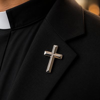 Silver Cross Lapel Badge