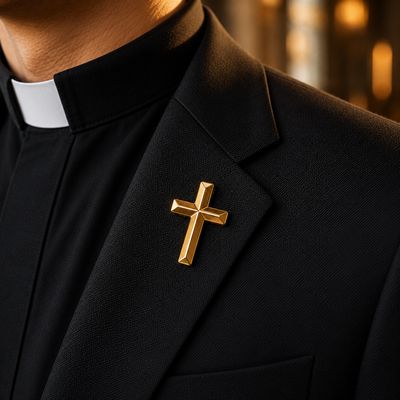 Gold Cross Lapel Badge