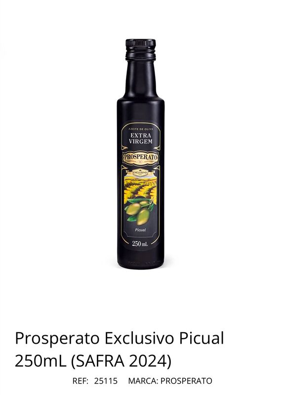 Azeite Marca Prosperato Exclusivo Picual Artesanal Extra Virgin Prensado A Frio [ 250 Ml ]