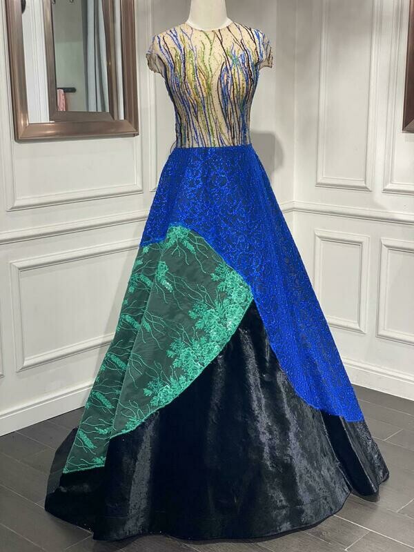 Vestido largo, Multicolor, Talla 44