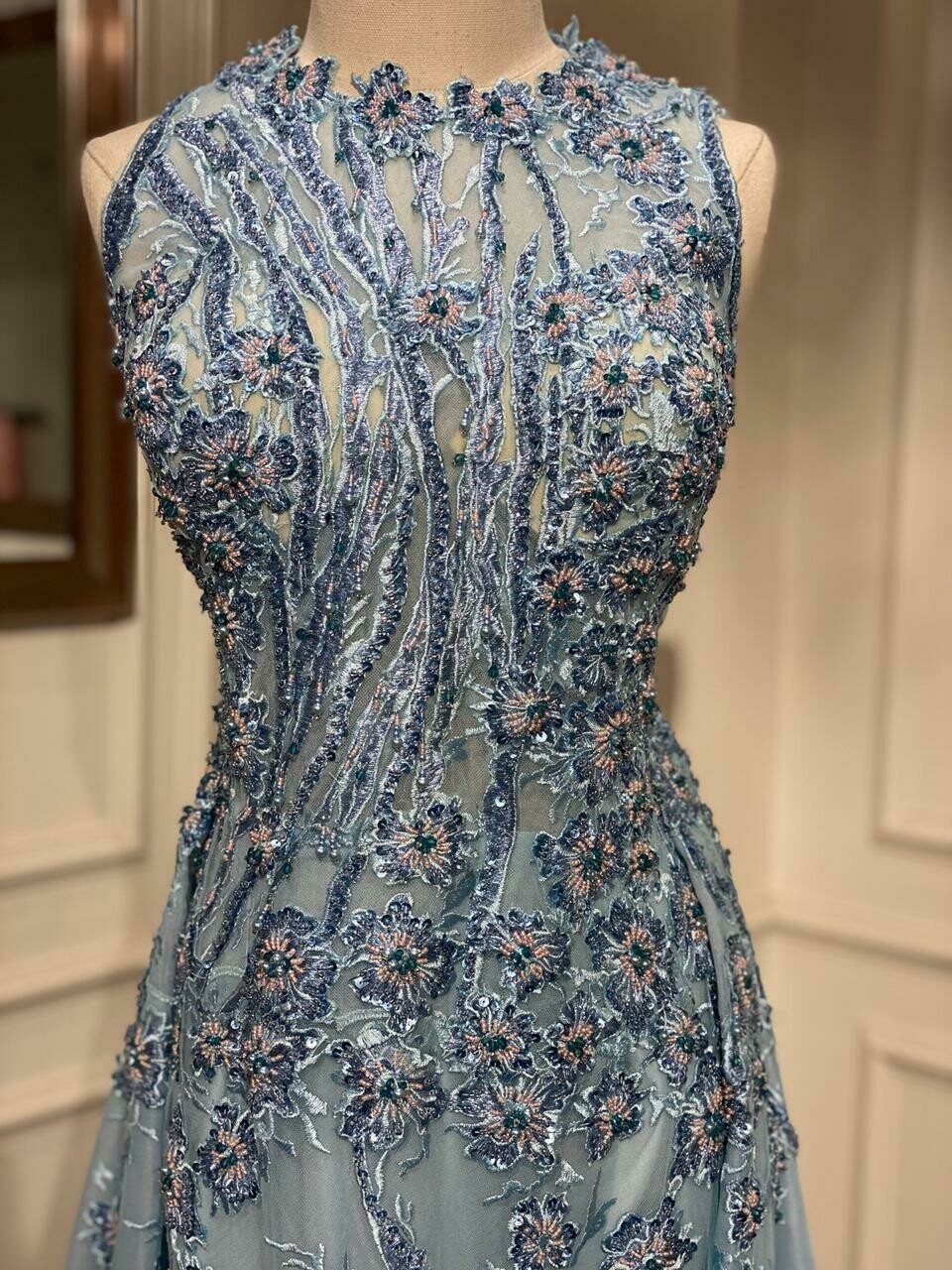REBAJADO - Vestido Largo - Aqua - Talla 44