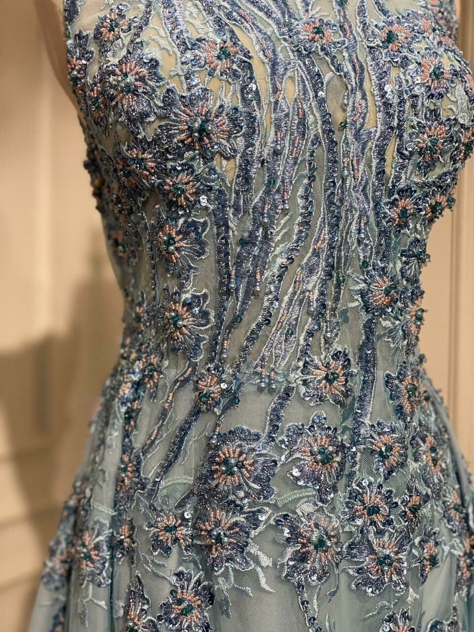 REBAJADO - Vestido Largo - Aqua - Talla 44