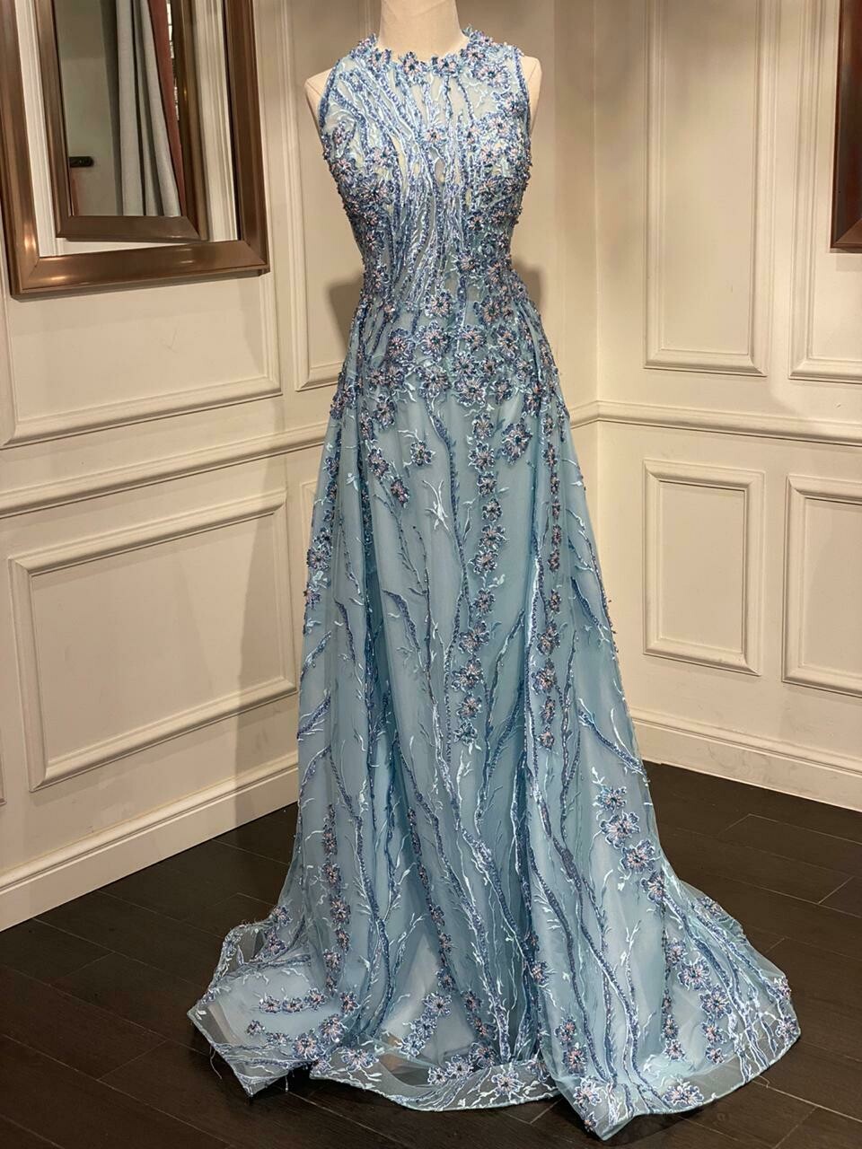 REBAJADO - Vestido Largo - Aqua - Talla 44