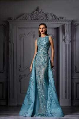 REBAJADO - Vestido Largo - Aqua - Talla 44