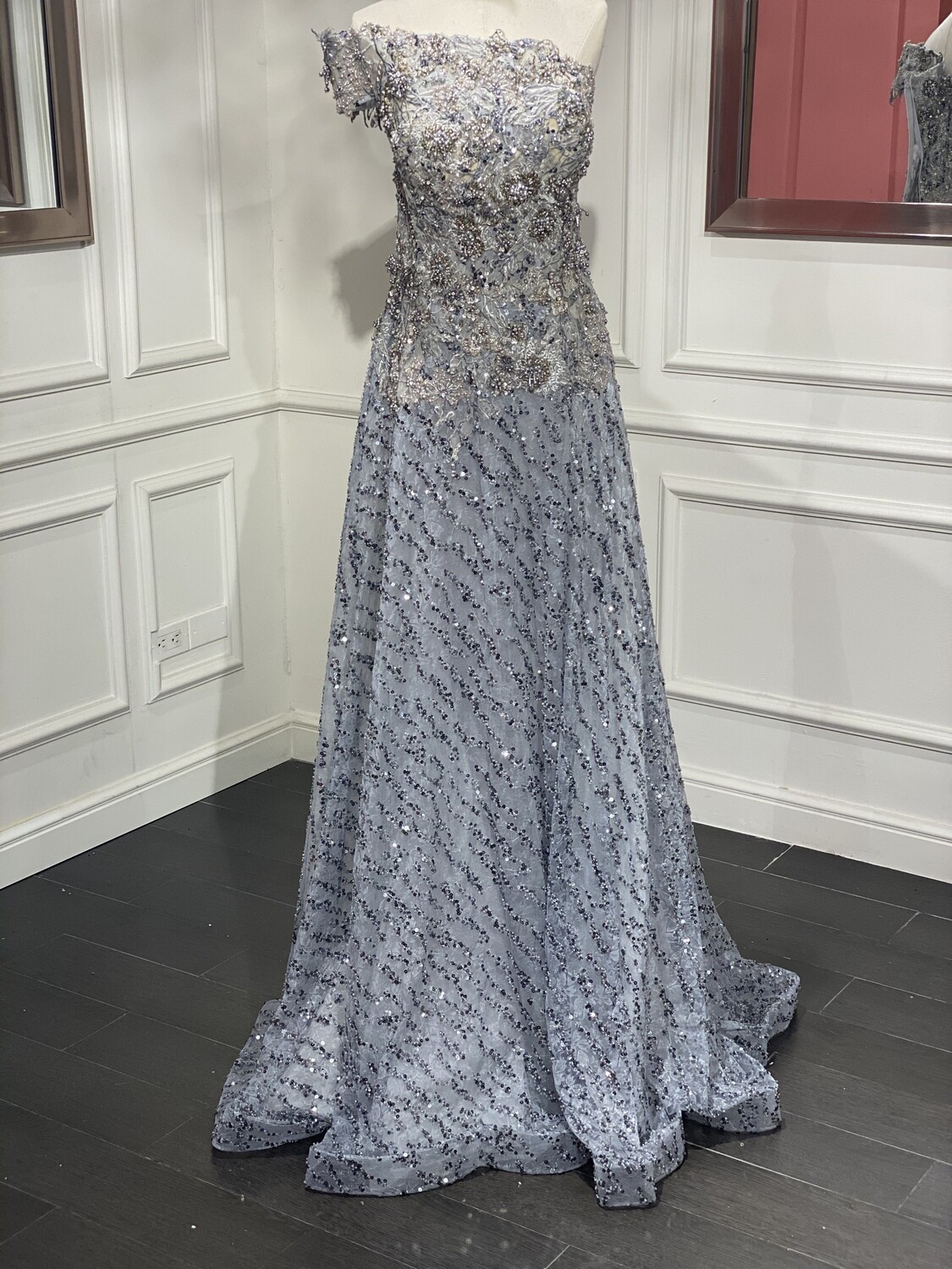 Vestido Largo, Gris, Talla 42