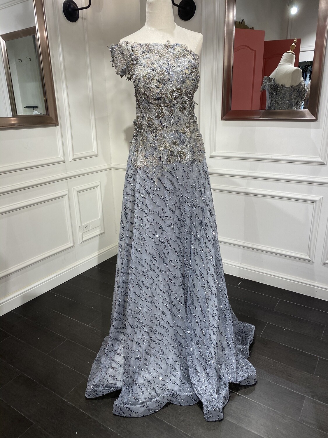 Vestido Largo, Gris, Talla 42
