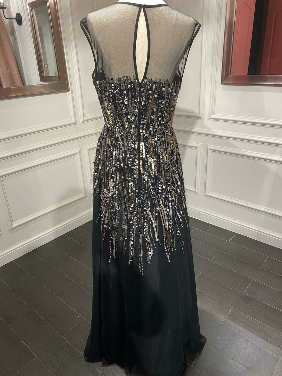 Vestido Largo,	Negro	,Talla	46