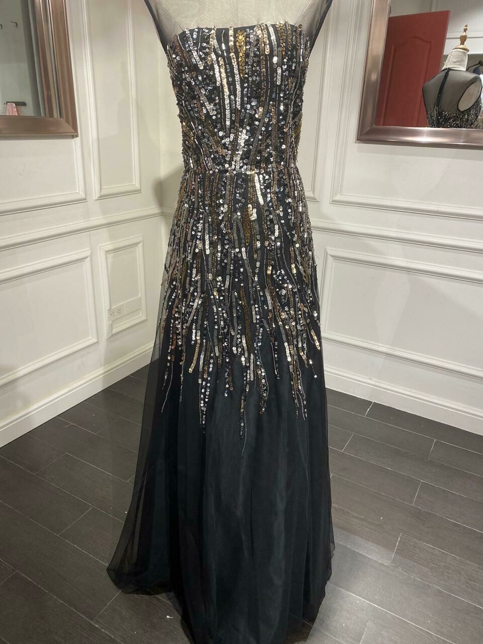 Vestido Largo,	Negro	,Talla	46