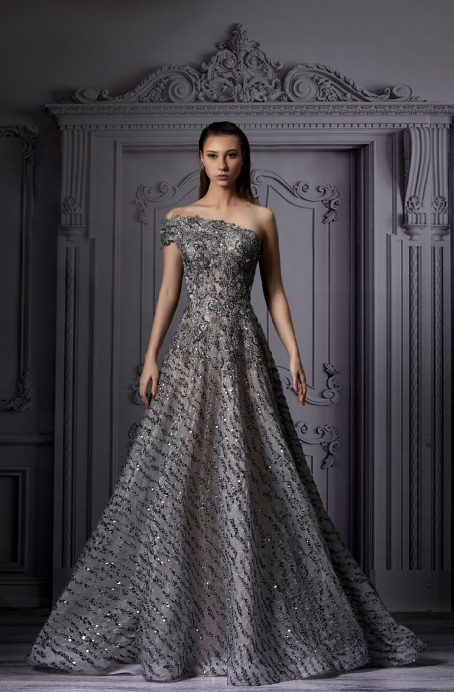 Vestido Largo, Gris, Talla 42