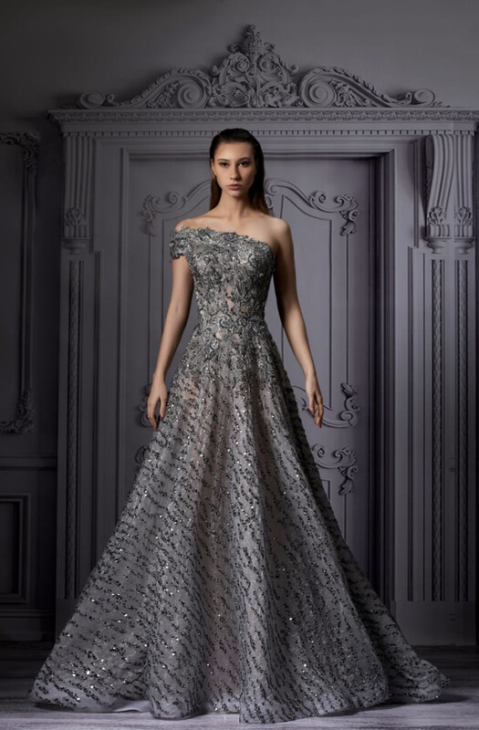 Vestido Largo, Gris, Talla 44