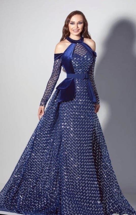 Vestido Largo,	Azul Navy	,Talla	42