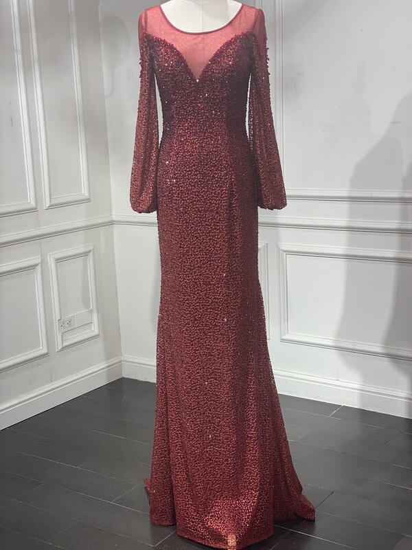 SALE1 -Vestido largo color Rojo 