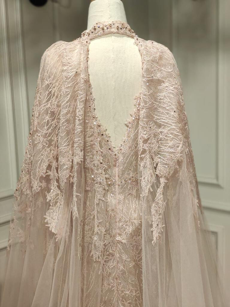 REBAJADO - VESTIDO LARGO EN DESCUENTO COLOR	PEACH	TALLA:	44	EU	/	12	US