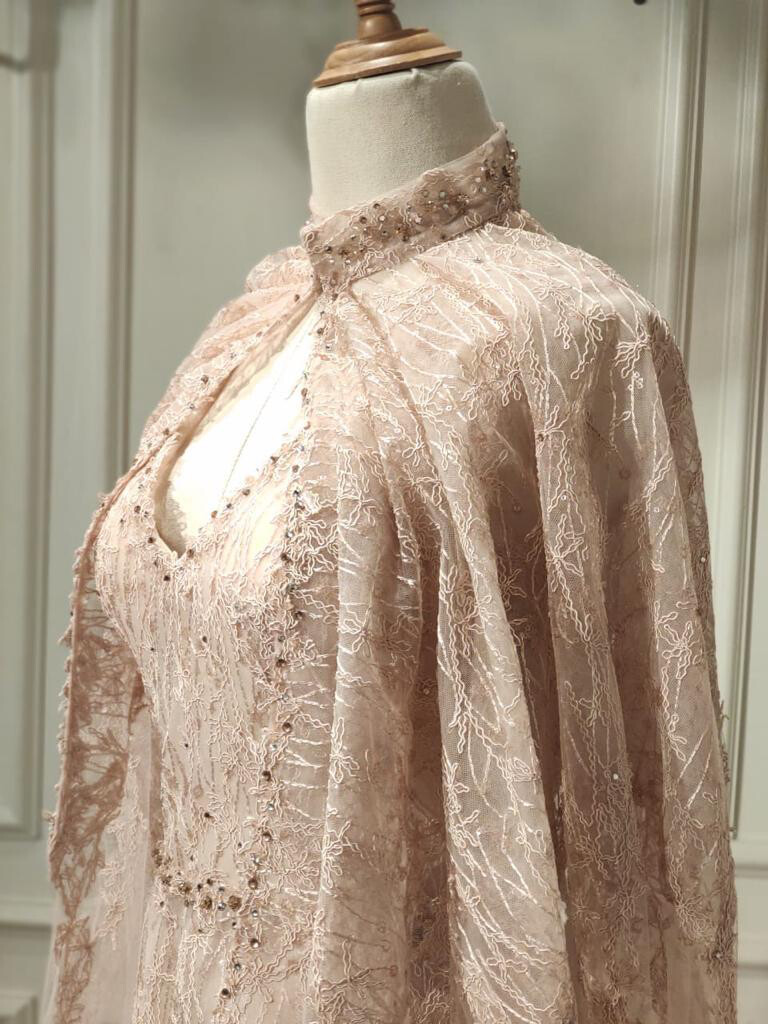 REBAJADO - VESTIDO LARGO EN DESCUENTO COLOR	PEACH	TALLA:	44	EU	/	12	US