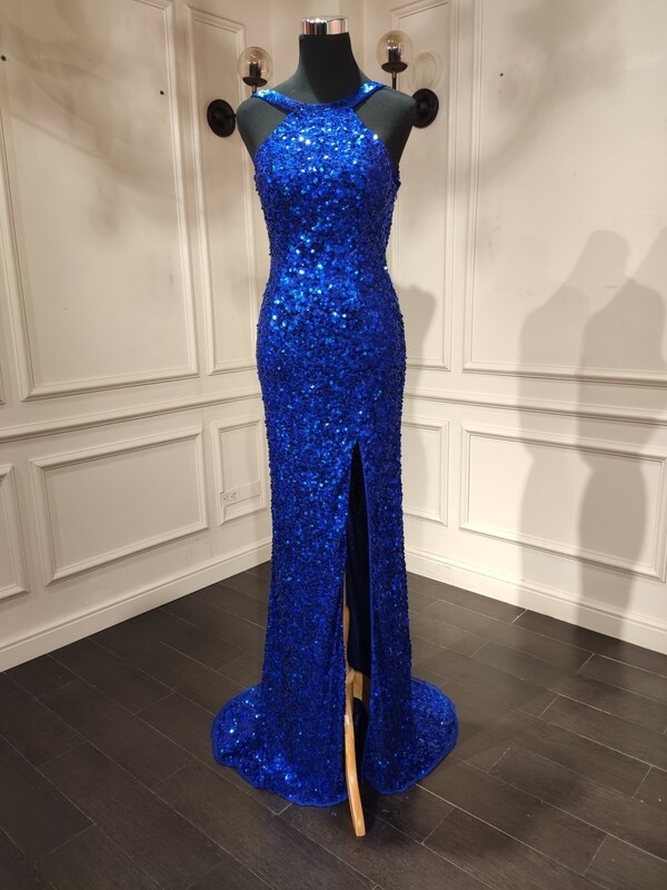 Vestido Largo,	BLUE	,Talla	8