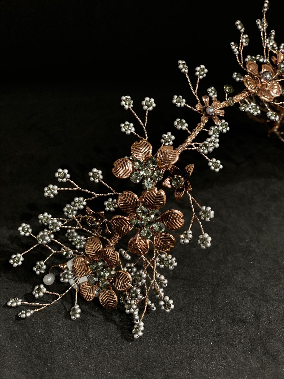 ( SALE - NOVIEMBRE ) / HEAD PIECE - COBRE / GRIS