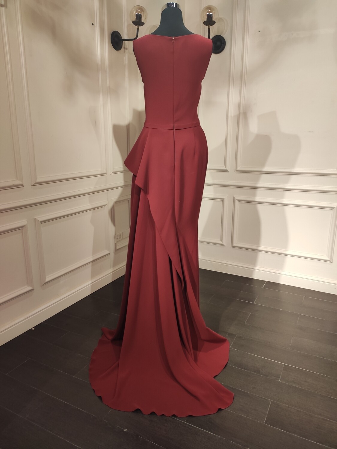 Vestido Largo,	Rojo Vino	,Talla	42