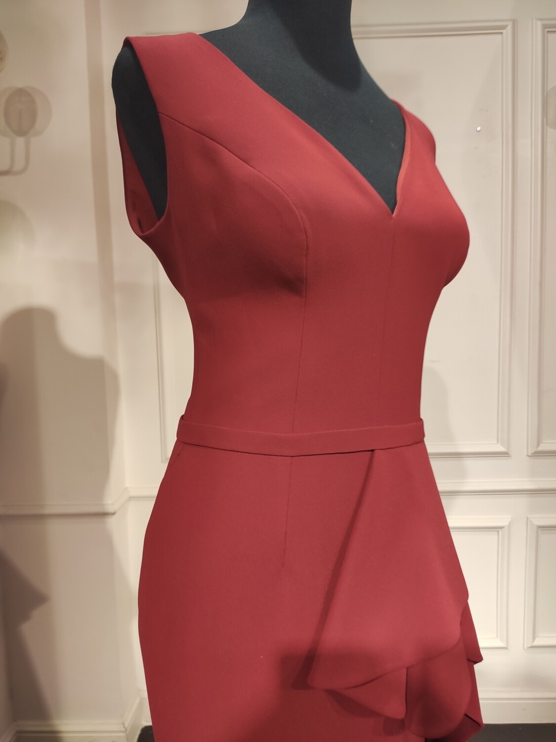 Vestido Largo,	Rojo Vino	,Talla	42