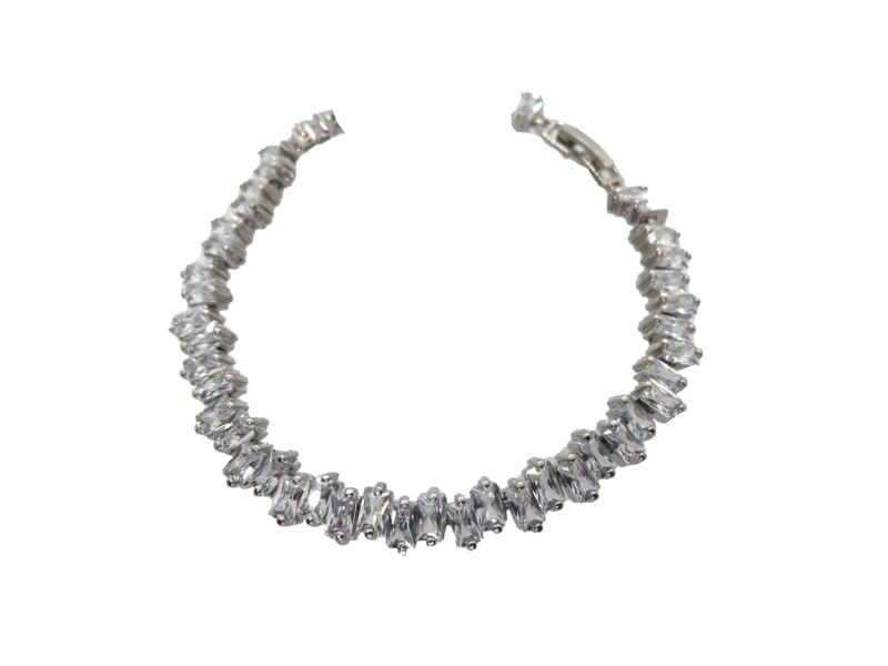 PULSERA - SILVER - TENIS - CRISTALES