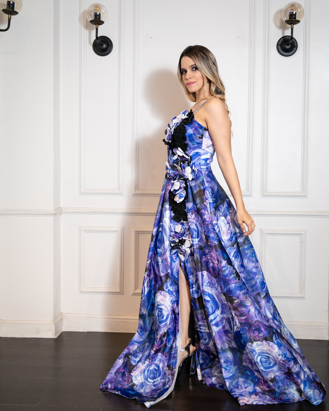 Vestido Largo - azul morado - Talla 42
