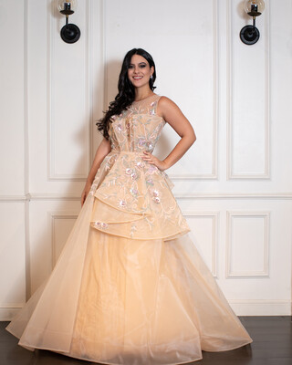 Vestido Largo - Crema - Talla 44