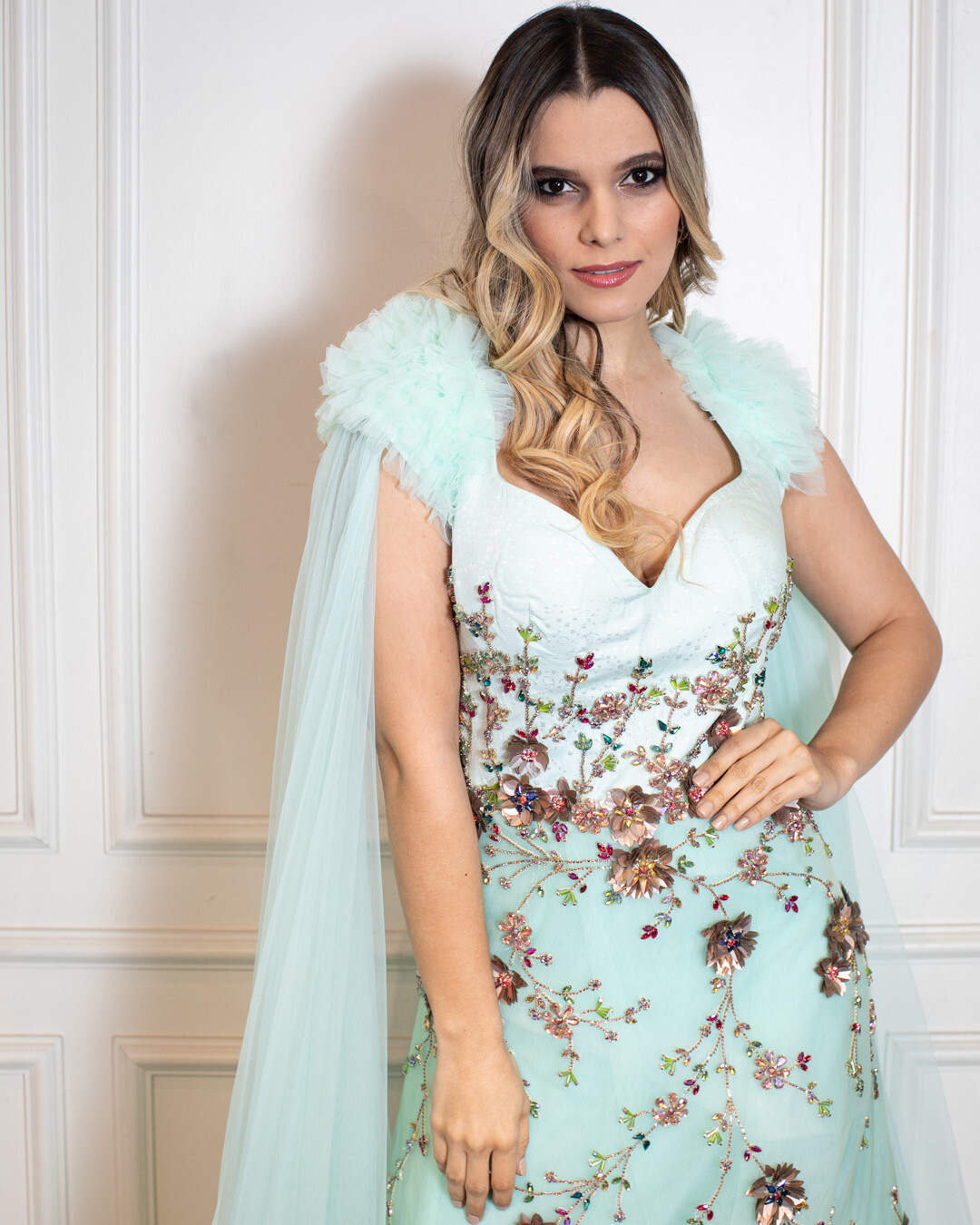 Vestido Largo - Verde Menta - Talla 42