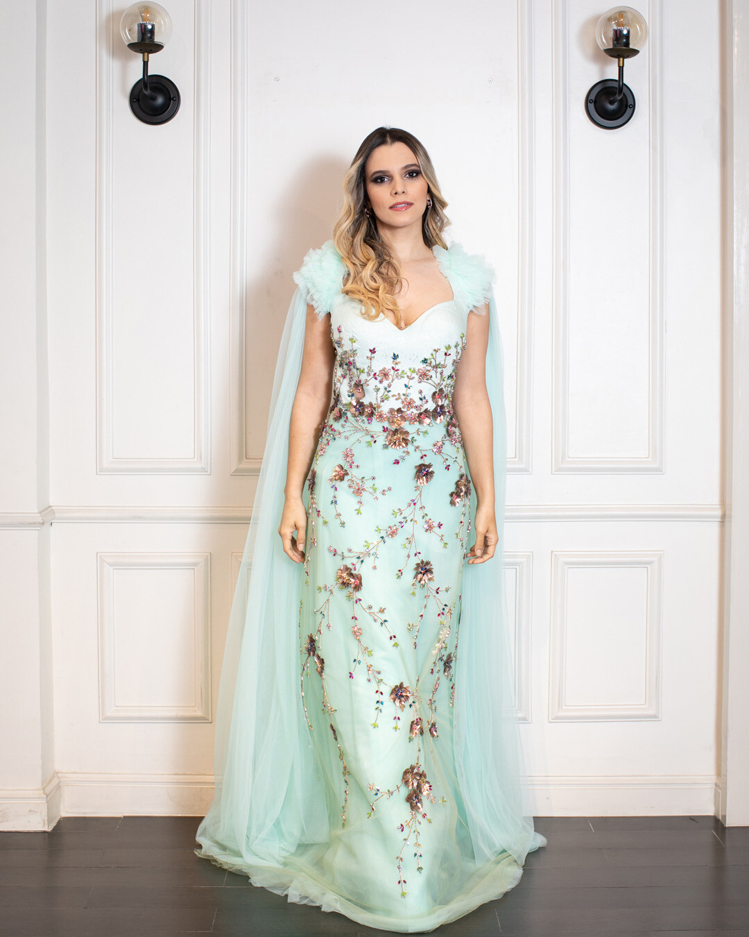 Vestido Largo - Verde Menta - Talla 42
