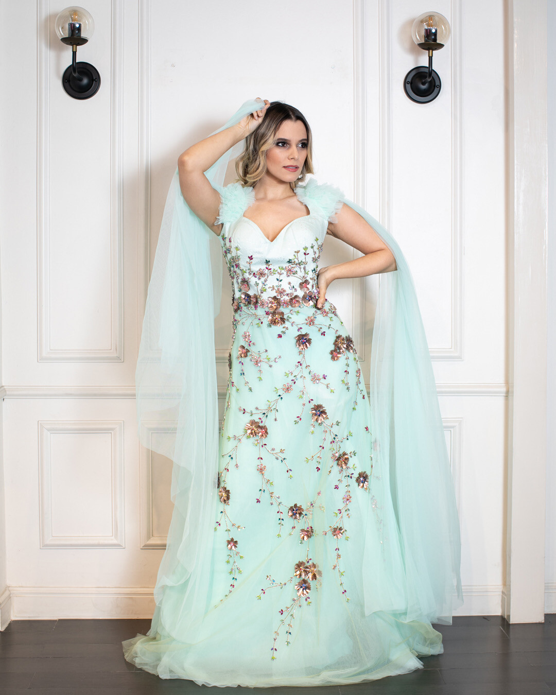 Vestido Largo - Verde Menta - Talla 42