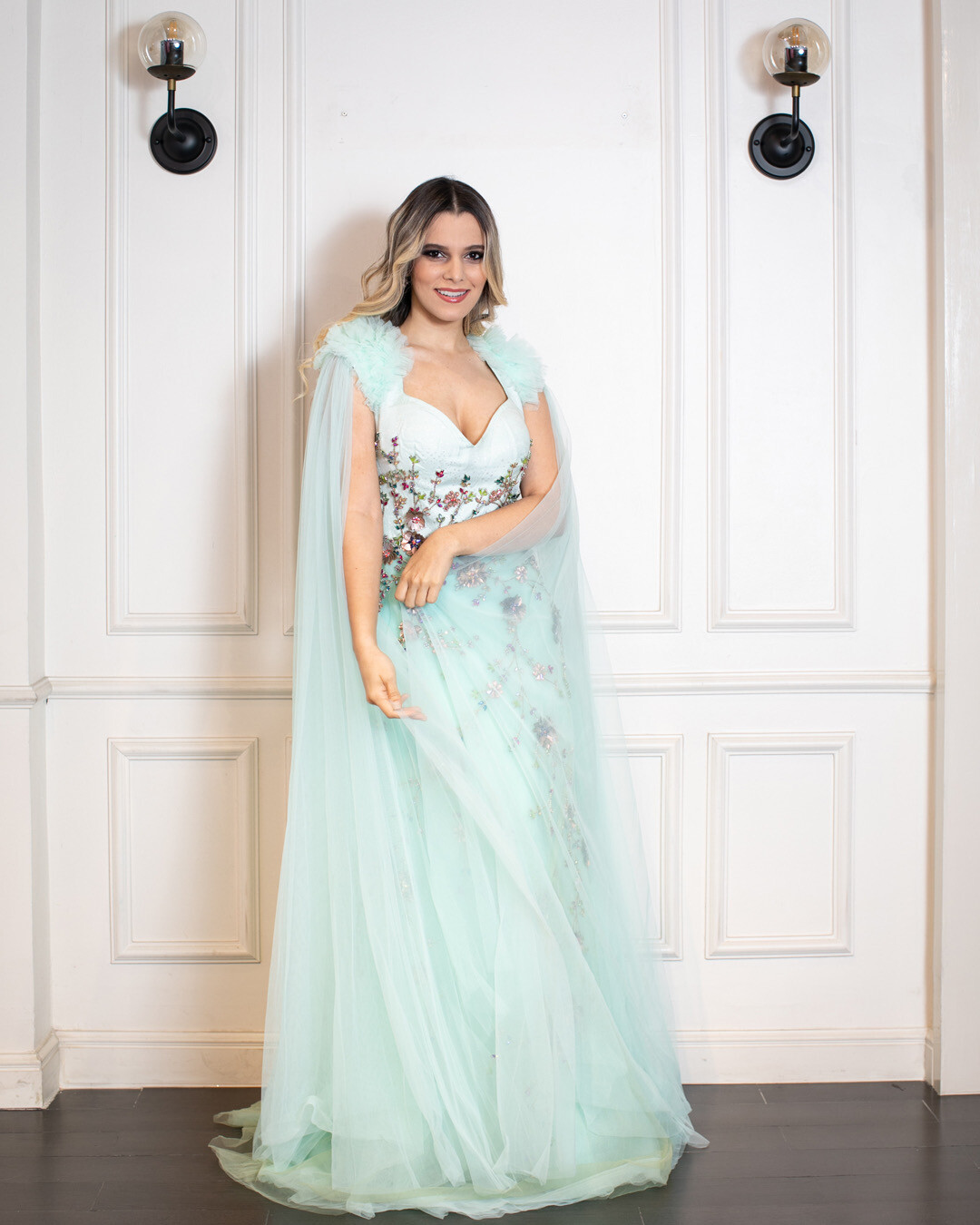Vestido Largo - Verde Menta - Talla 42