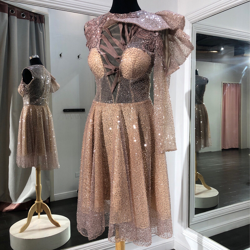 Vestido Largo,	Rosado	,Talla	40