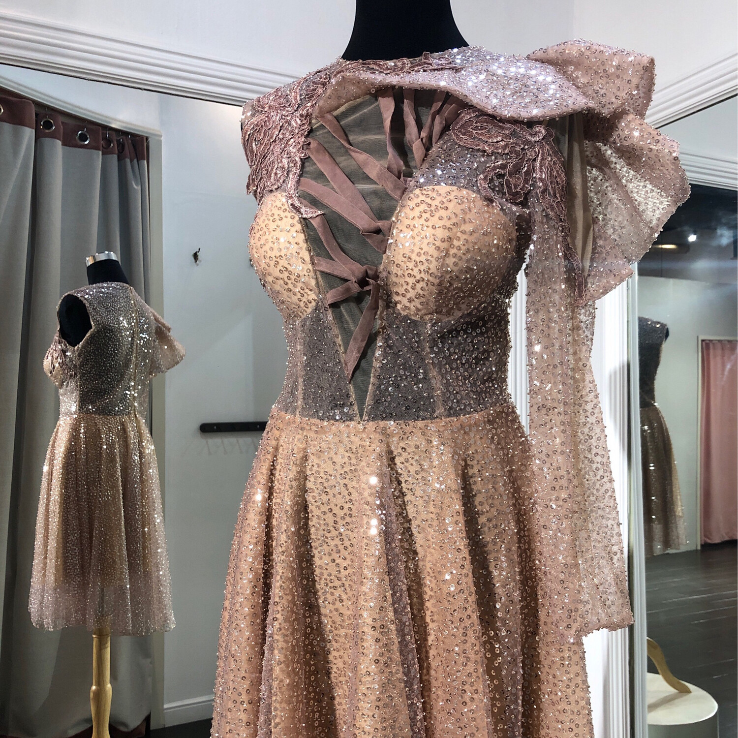 Vestido Largo,	Rosado	,Talla	40