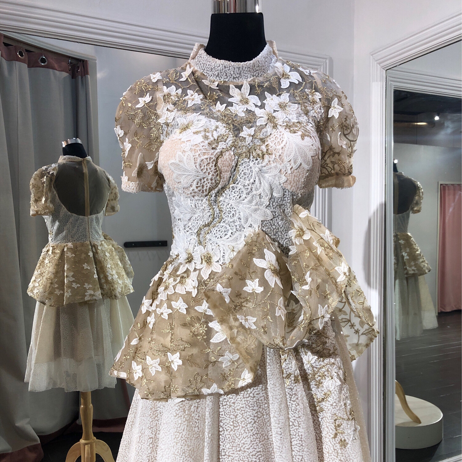 Vestido Largo,	Blanco	,Talla	42