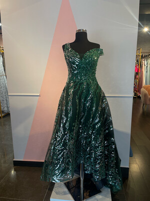 VESTIDO LARGO COLOR VERDE ESMERALDA