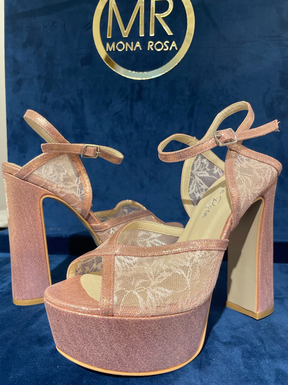 Sandalia Alta / Plataforma (14cm)  -  Rose