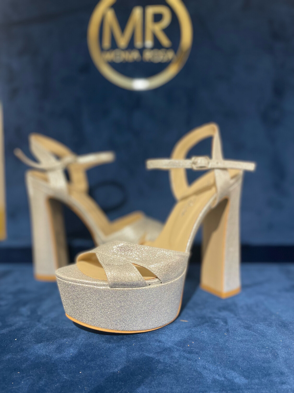 Sandalia Alta ( 14cm ) - White Silver