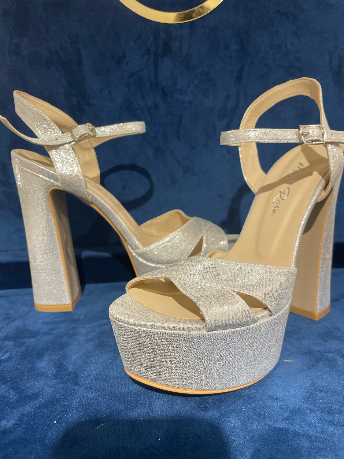 Sandalia Alta ( 14cm ) - White Silver