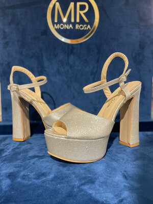 Sandalia Alta ( 14cm ) - White Silver