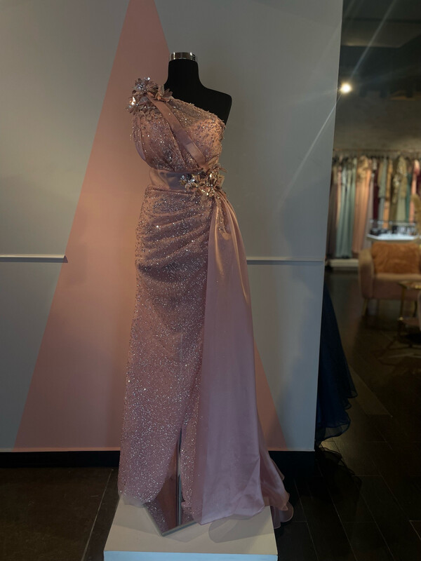 Vestido one shoulder Rosado/Powder-sz 40