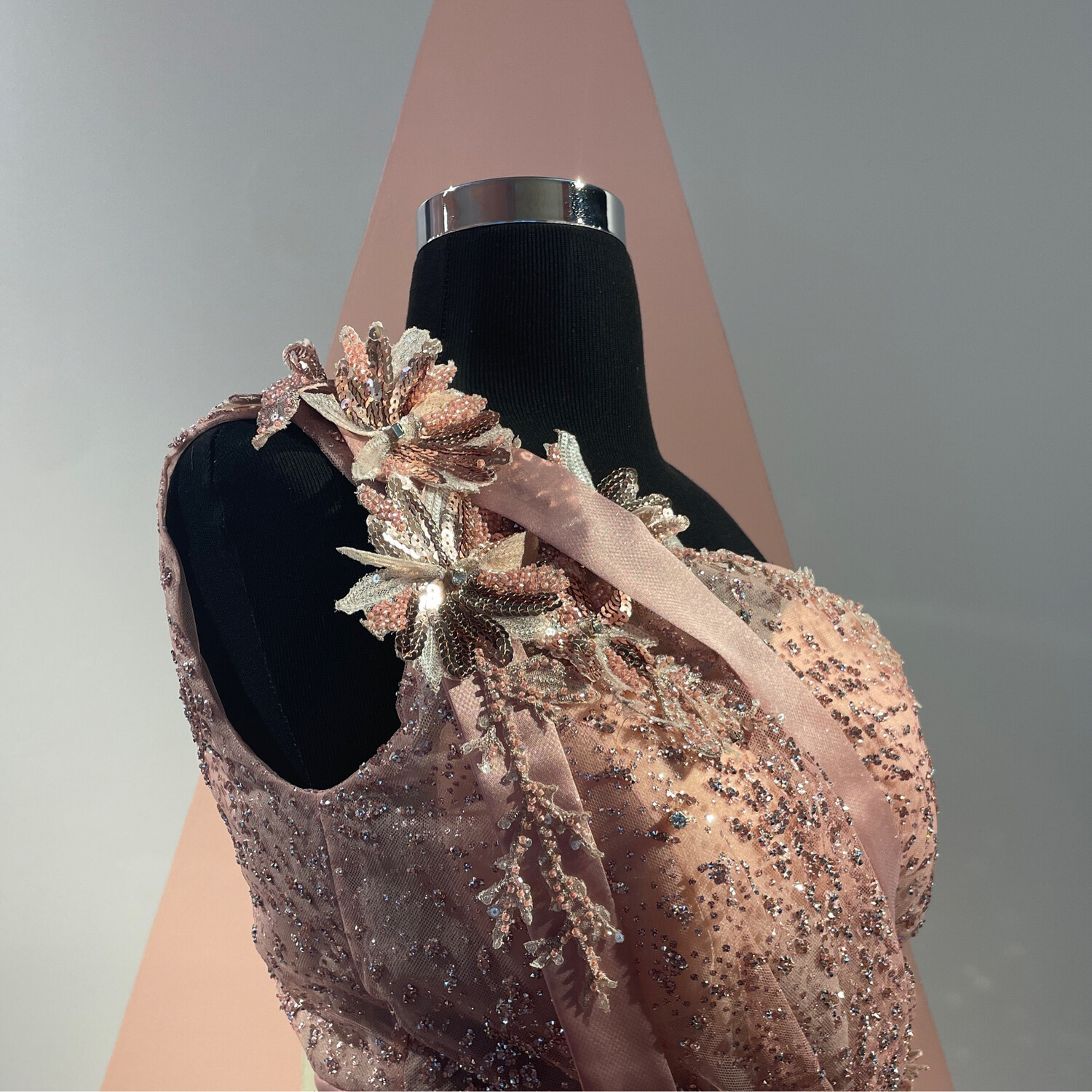 Vestido one shoulder Rosado/Powder-sz 40