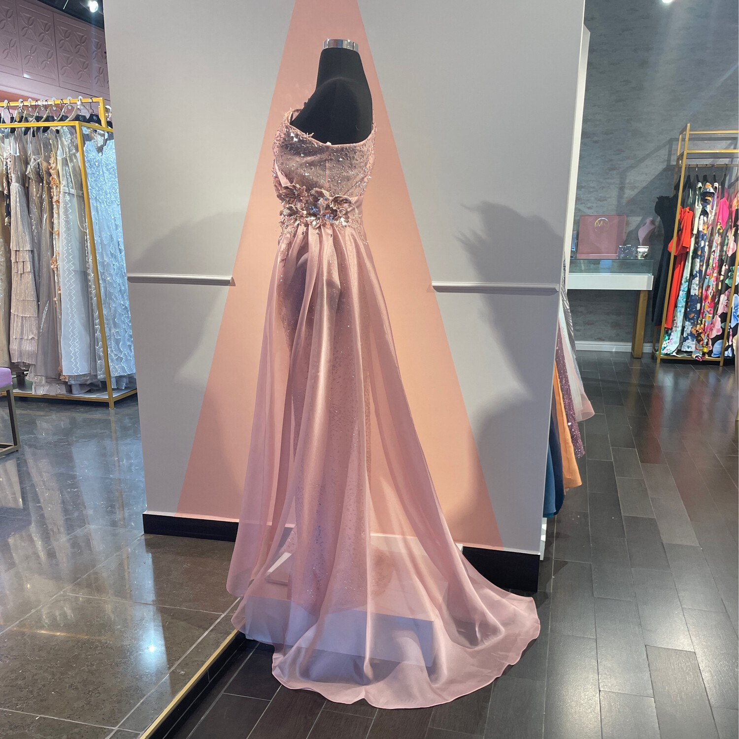 Vestido one shoulder Rosado/Powder-sz 40