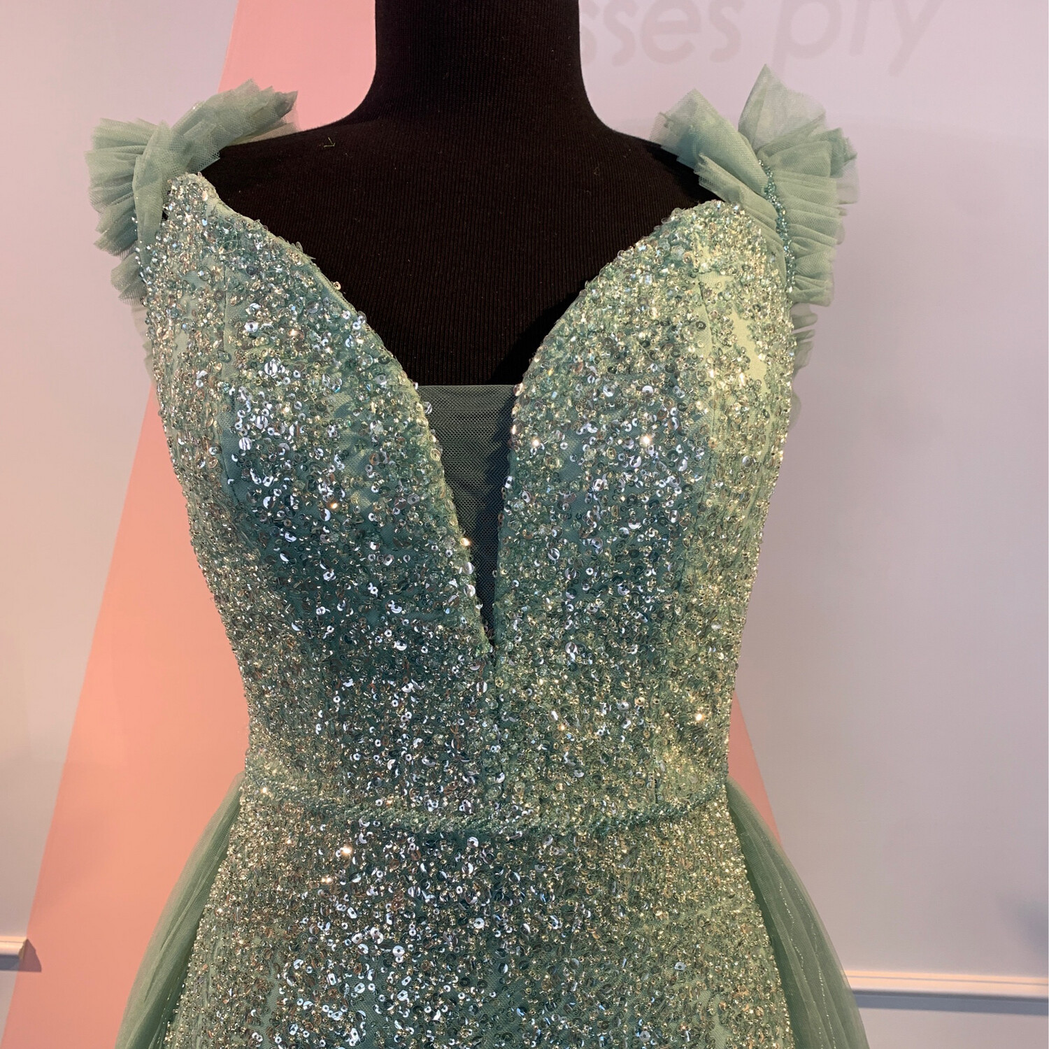 Vestido Largo - Verde Menta - Talla 10