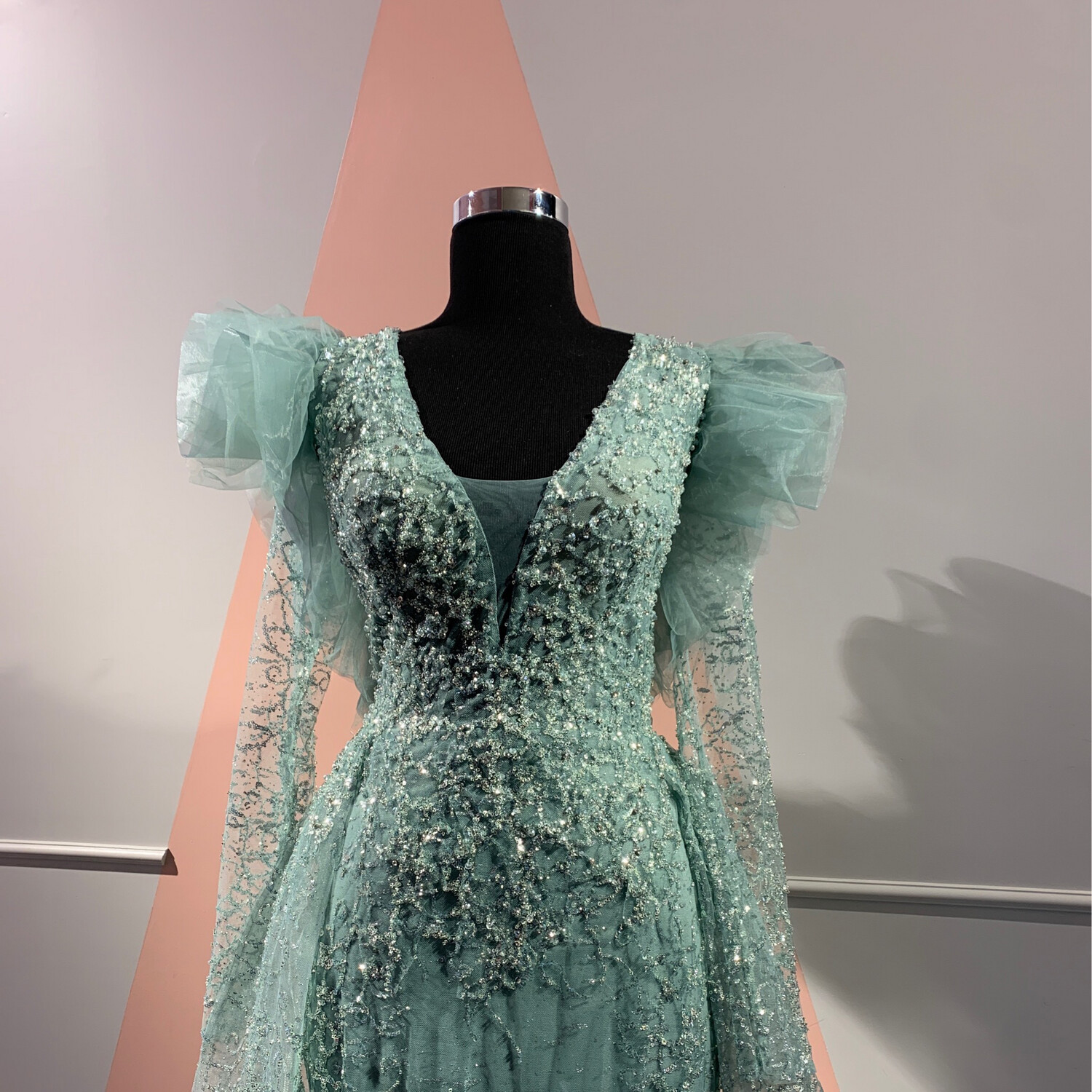 Vestido largo - Aqua - talla 16