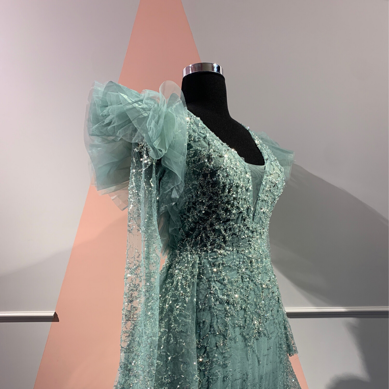 Vestido largo - Aqua - talla 16