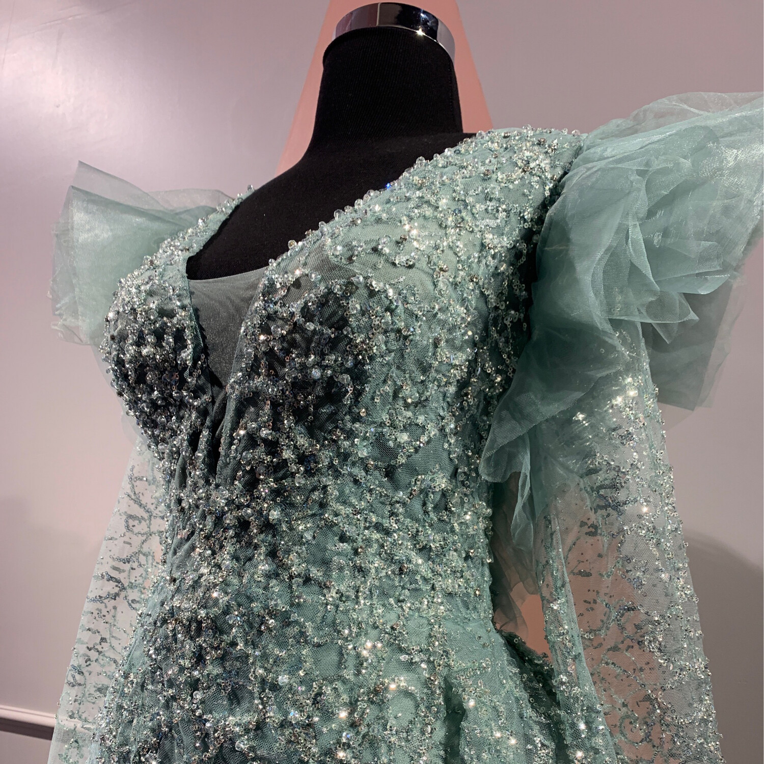 Vestido largo - Aqua - talla 16
