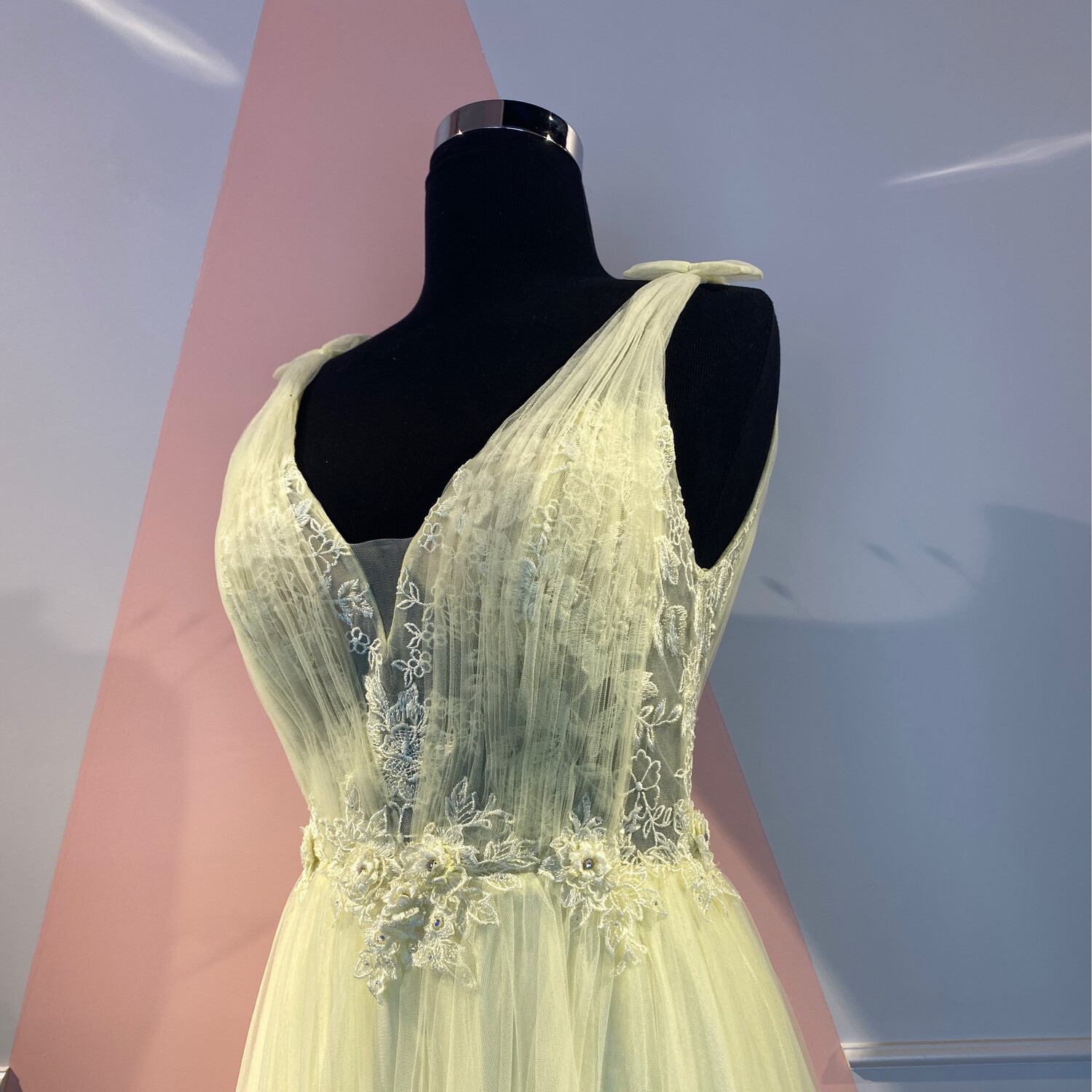 PRECIO REBAJADO -	Vestido	color	Amarillo/	Palido	de	Talla: 	8
