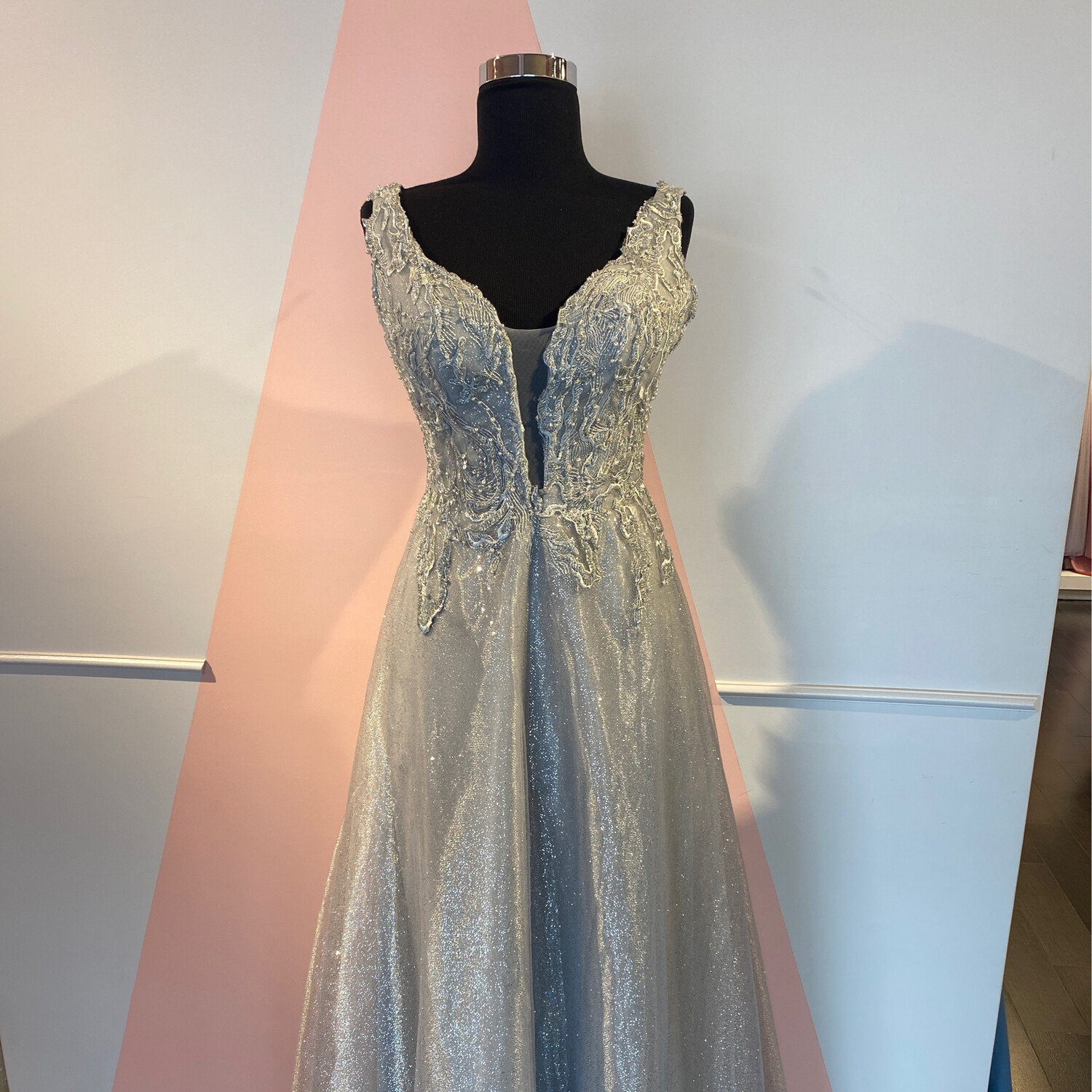 PRECIO REBAJADO -	Vestido	color	Silver		de	Talla: 	8
